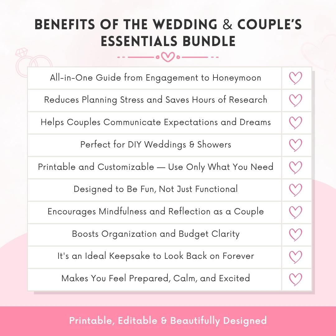 The Wedding & Couple’s Essentials Bundle – Your Complete Guide from Engagement to Honeymoon