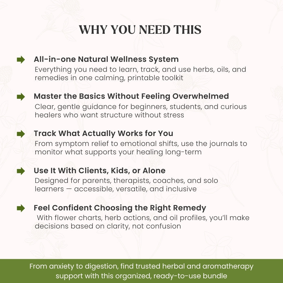 Holistic Herbal Healing & Natural Wellness Bundle - Herbs, Oils & Emotional Support