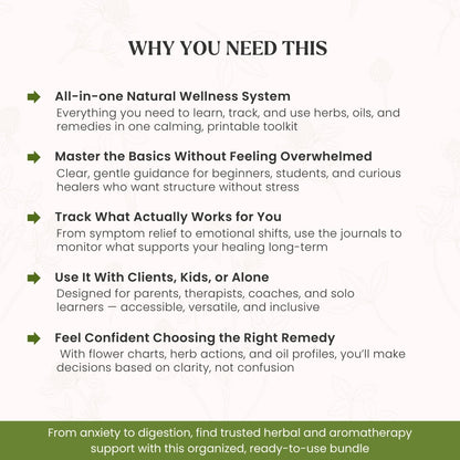 Holistic Herbal Healing & Natural Wellness Bundle - Herbs, Oils & Emotional Support