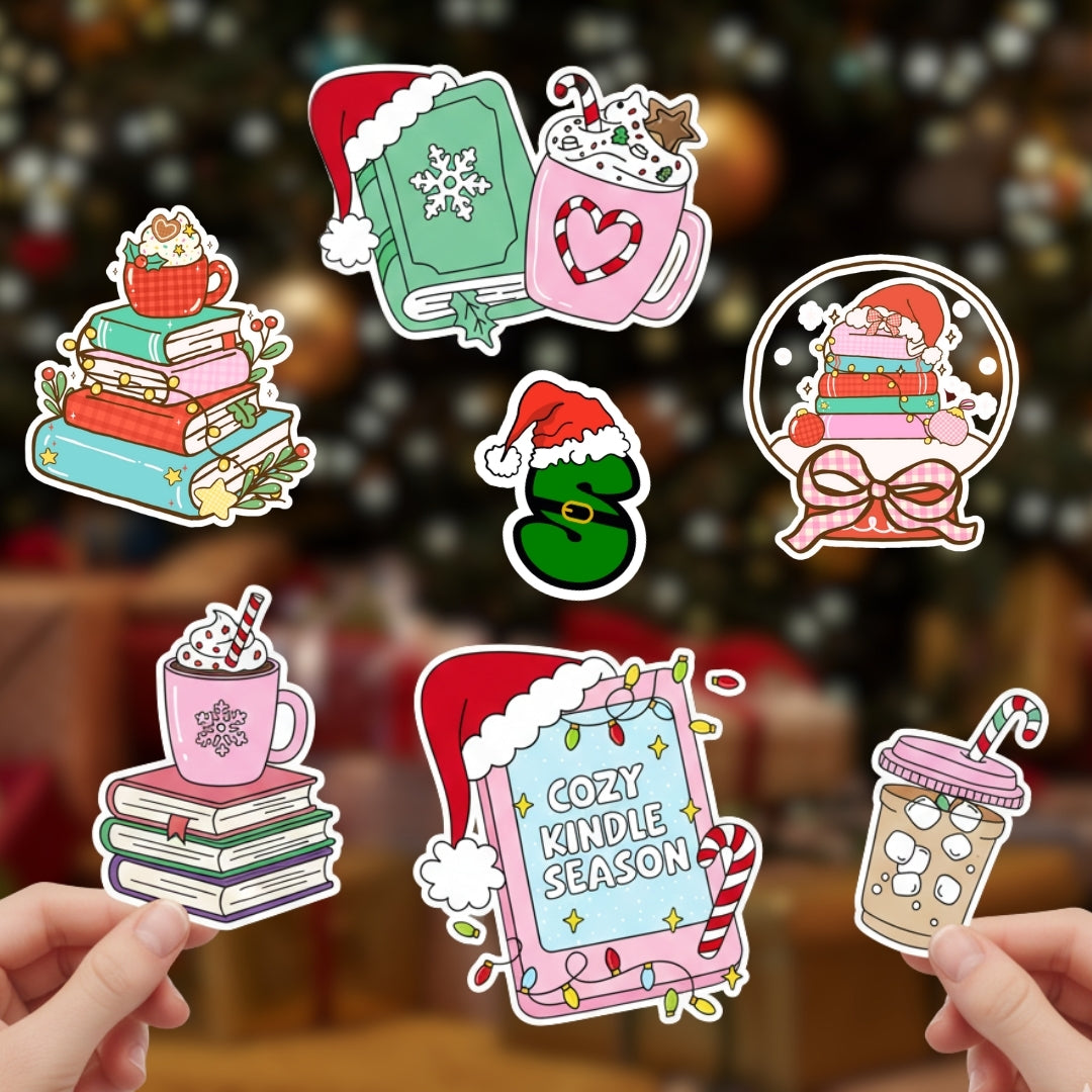 Christmas Bookish PNG Bundle – Cozy Book Lover Clipart Set
