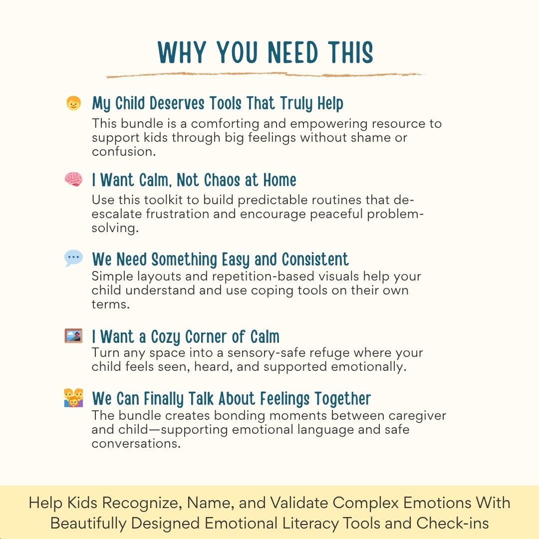 Calming Corner Kit Bundle – 40+ Printable Emotional Regulation & Coping Tools for Kids