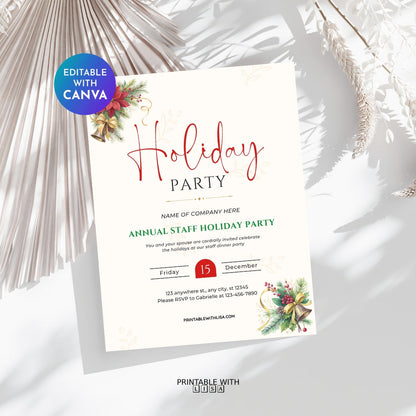 Holiday Party Invitation – Elegant Annual Staff Holiday Party Template