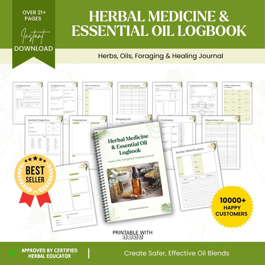 The Ultimate Herbal Medicine & Essential Oil Logbook – Track Aromatherapy, Remedies & Recipes