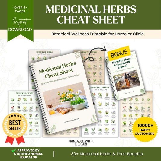 Ultimate Medicinal Herbs Remedies Cheat Sheet – 30+ Medicinal Plants for Natural Healing