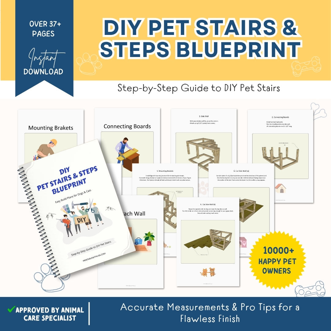 DIY Pet Stairs & Steps Blueprint | 37+ Page Build Guide | Step-by-Step Plans for Dogs & Cats