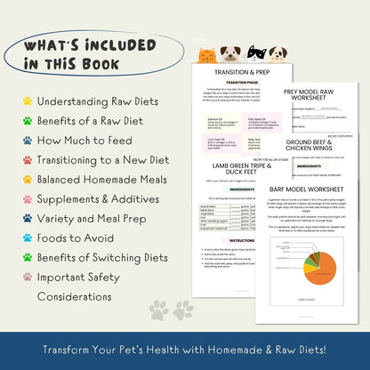 The Ultimate Raw Feeding Guide – 40+ Page BARF & Prey Model Meal Plan for Dogs