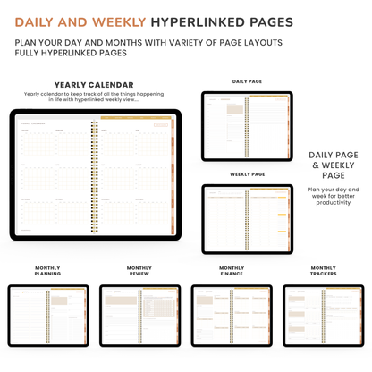 Digital Planner, Goodnotes Planner, iPad Planner, Notability Planner, Dated Digital Planner, 2023 2024 Undated Planner - BOHO THEME PLANNER