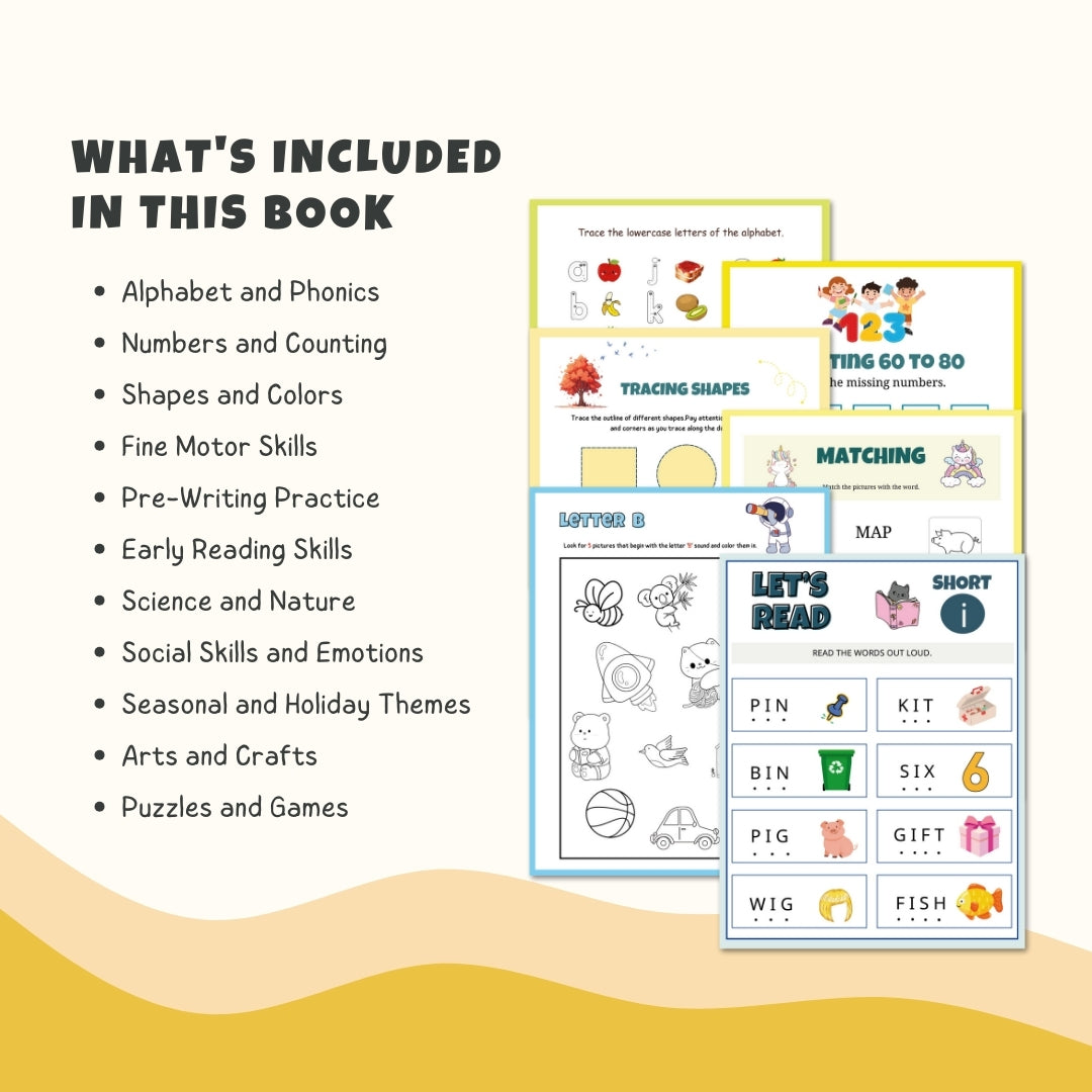 HOMESCHOOLING Kindergarten Busy Book, 90% Off! | 200+ Preschool & Toddler Worksheets | Kindergarten Curriculum | Level 1 - Pre-K Printables | Toddler Activity Book