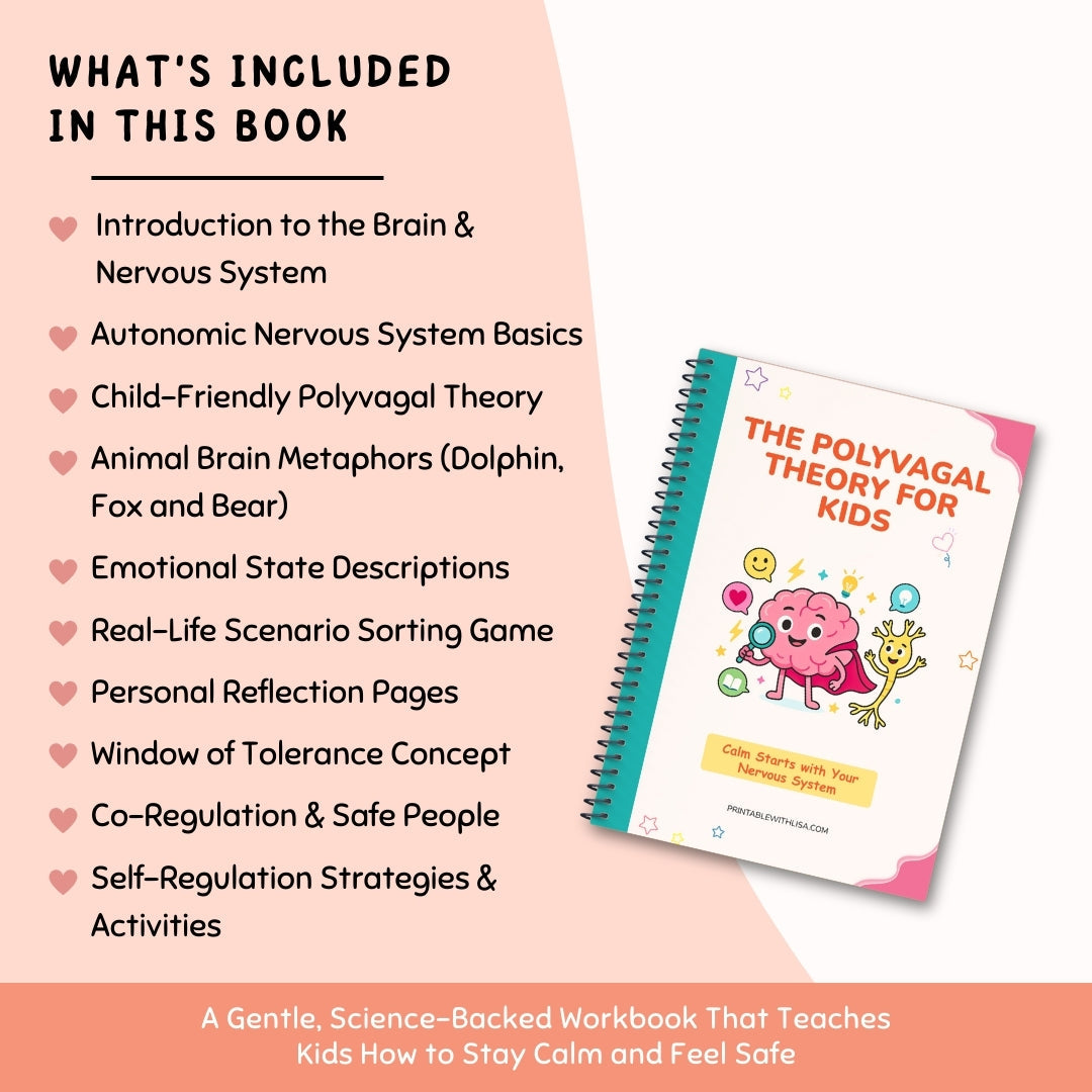 The Polyvagal Theory for Kids | Nervous System Regulation Workbook | Emotional Toolkit with Brain Metaphors