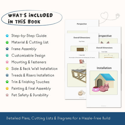 DIY Pet Stairs & Steps Blueprint | 37+ Page Build Guide | Step-by-Step Plans for Dogs & Cats
