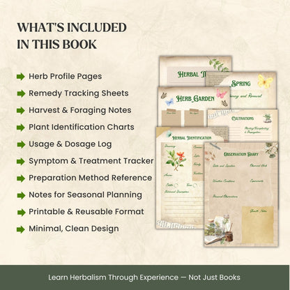 Herbal Healing & Plant Study Workbook – Track Plants, Heal Naturally, Grow Mindfully