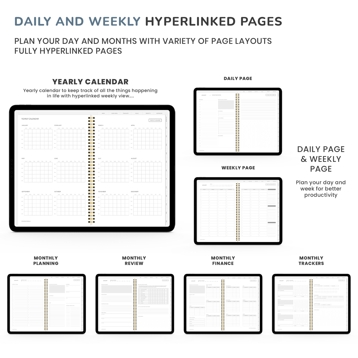 MODERN - NEUTRAL MINIMAL DIGITAL PLANNER - Digital Planner, Goodnotes Planner, iPad Planner, Notability Planner, Dated Digital Planner, 2023 2024 Undated Planner