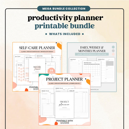 Productivity Planner Printable Bundle - PRINTABLEWITHLisa