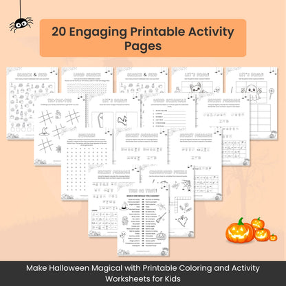 Halloween Activity & Coloring Bundle for Kids – 55+ Fun Learning Pages