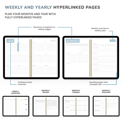 MODERN - NEUTRAL MINIMAL DIGITAL PLANNER - Digital Planner, Goodnotes Planner, iPad Planner, Notability Planner, Dated Digital Planner, 2023 2024 Undated Planner
