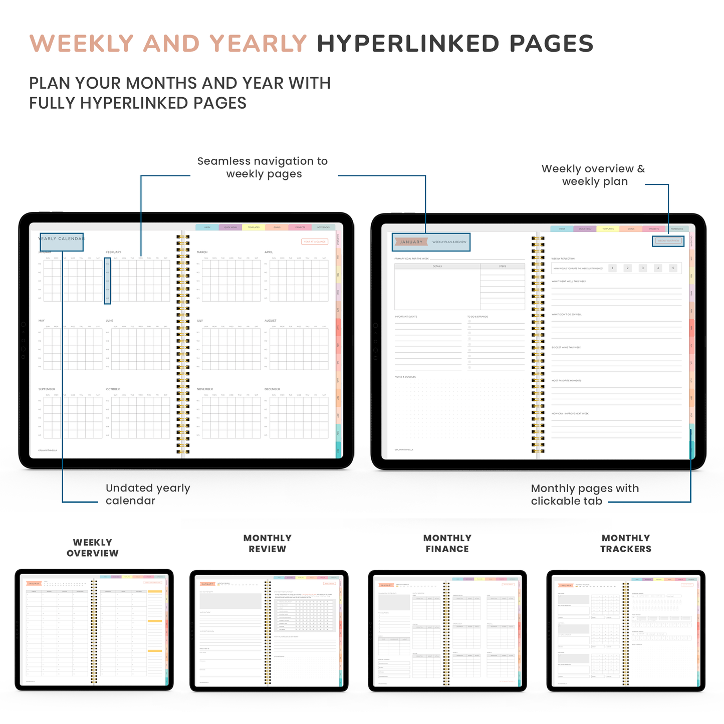 Digital Planner, Goodnotes Planner, iPad Planner, Notability Planner, Dated Digital Planner, 2023 2024 Undated Planner
