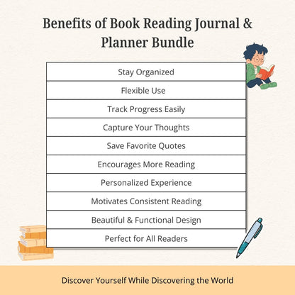 Book Reading Journal & Planner Bundle – Track, Reflect & Stay Inspired