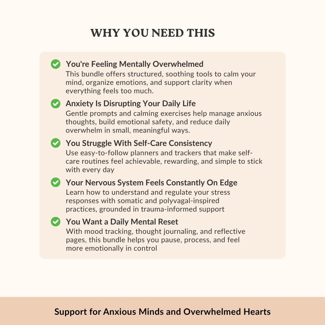 The Mental Clarity & Self-Care Bundle – 5 Therapist Tools for Focus, Calm, and Inner Balance