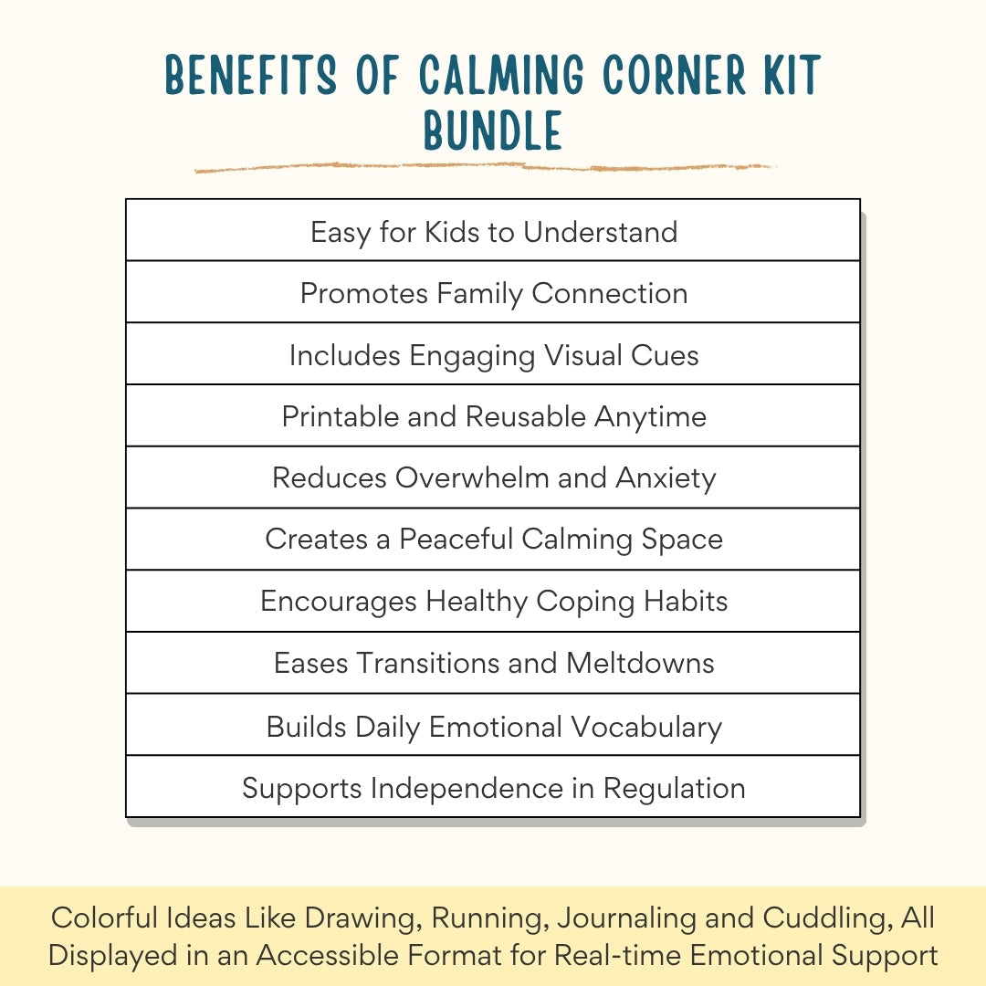 Calming Corner Kit Bundle – 40+ Printable Emotional Regulation & Coping Tools for Kids