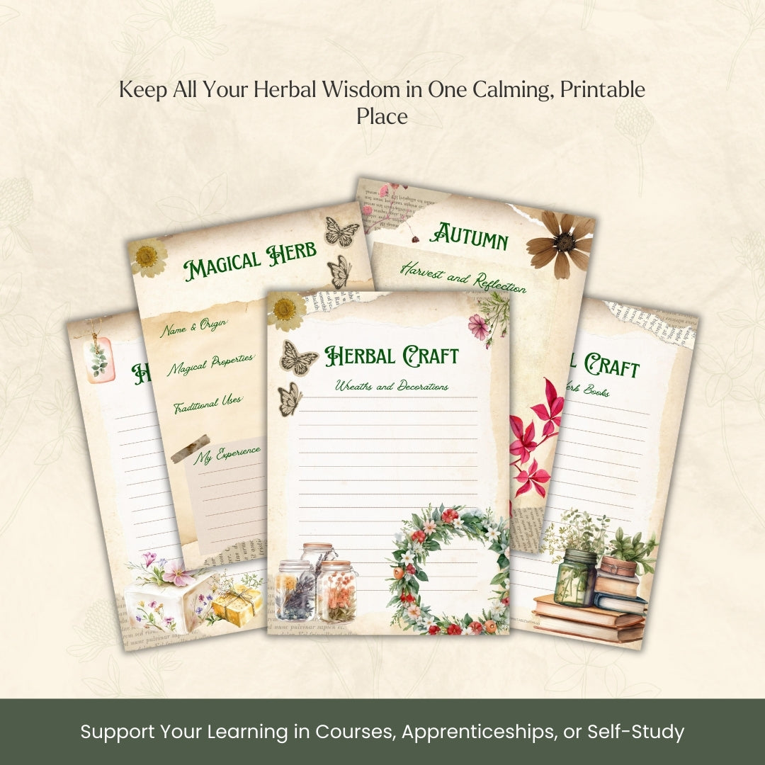 Herbal Healing & Plant Study Workbook – Track Plants, Heal Naturally, Grow Mindfully