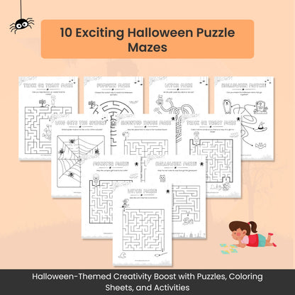 Halloween Activity & Coloring Bundle for Kids – 55+ Fun Learning Pages