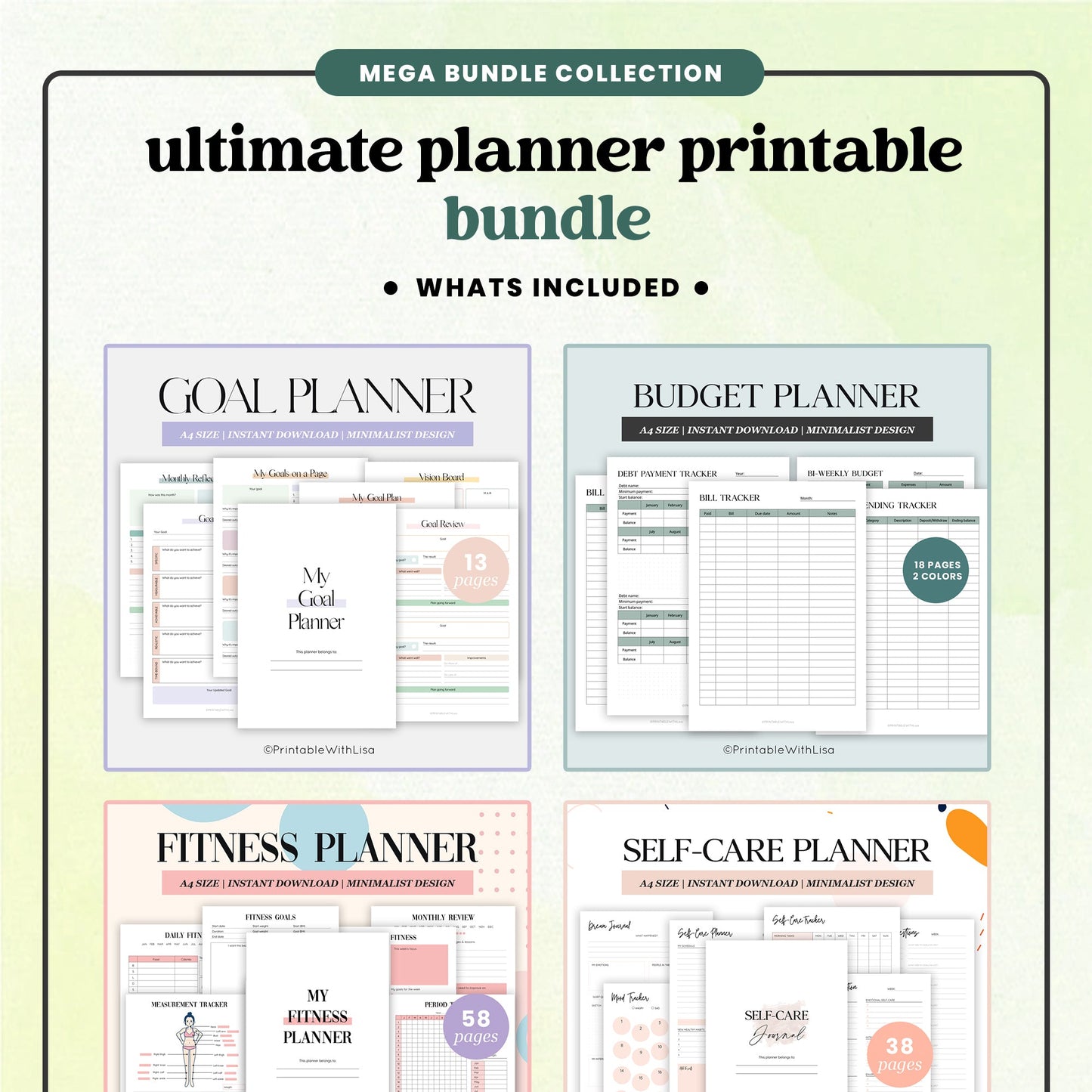 Ultimate Planner Printable Bundle - PRINTABLEWITHLisa