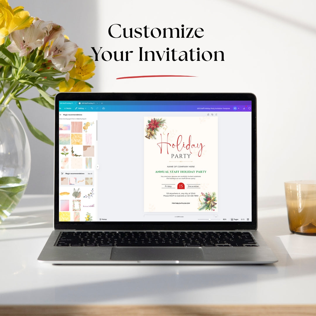 Holiday Party Invitation – Elegant Annual Staff Holiday Party Template