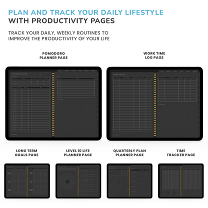 Dark Mode Digital Planner, Goodnotes Planner, iPad Planner, Notability Planner, Dated Digital Planner, 2023 2024 Undated Planner