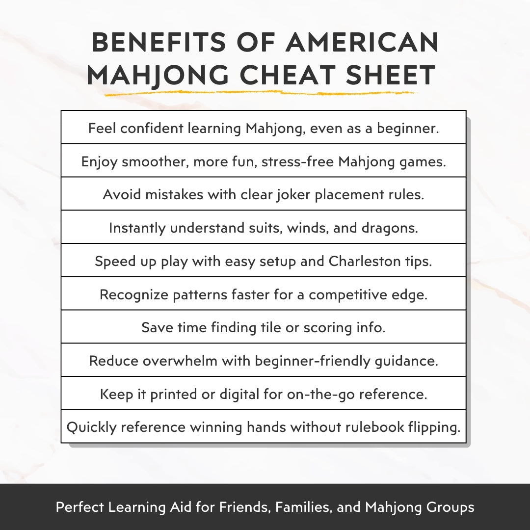 American Mahjong for Beginners Cheat Sheet – Learn Fast & Win Confidently