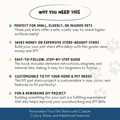 DIY Pet Stairs & Steps Blueprint | 37+ Page Build Guide | Step-by-Step Plans for Dogs & Cats