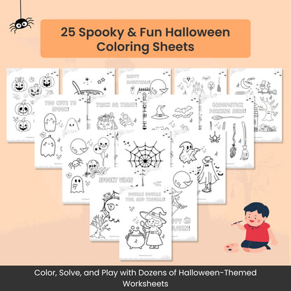 Halloween Activity & Coloring Bundle for Kids – 55+ Fun Learning Pages