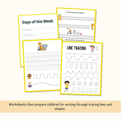 HOMESCHOOLING Kindergarten Busy Book, 90% Off! | 200+ Preschool & Toddler Worksheets | Kindergarten Curriculum | Level 1 - Pre-K Printables | Toddler Activity Book