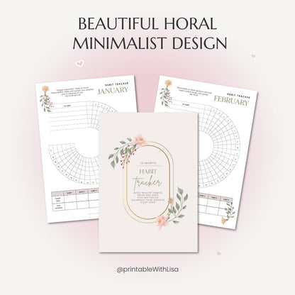 Circle Daily Habit Tracker – 12-Month Watercolor Habit Planner for Goal Tracking