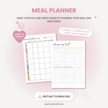 Ultimate Life Changer Printable Bundle - 9-in-1 Printable Set for Self-Care, Budget, Fitness, Goals, and More (200+ Pages) - PRINTABLEWITHLisa