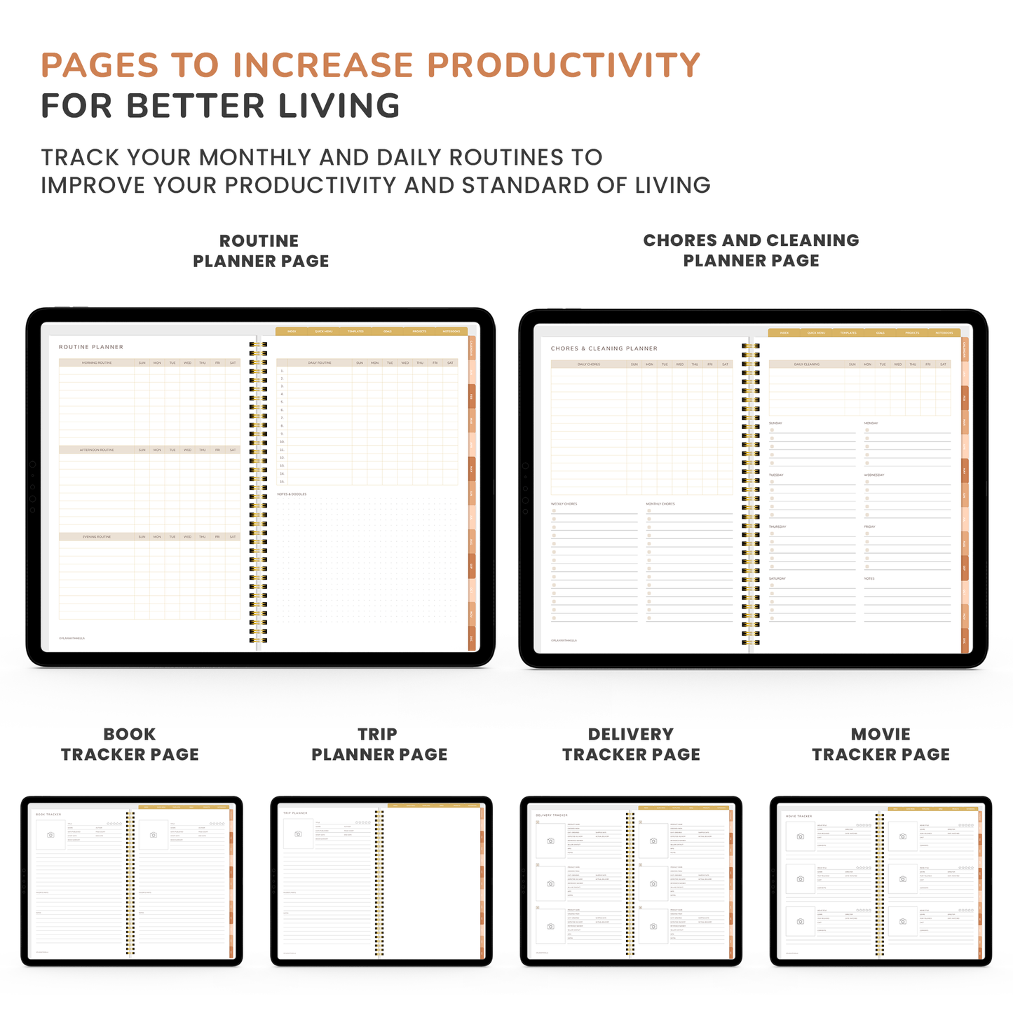 Digital Planner, Goodnotes Planner, iPad Planner, Notability Planner, Dated Digital Planner, 2023 2024 Undated Planner - BOHO THEME PLANNER