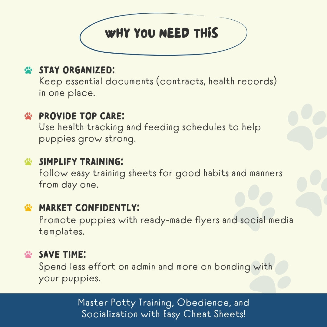 The Ultimate Puppy Breeder Starter Kit – 180+ Printable Templates & Training Tools for Dog Breeders