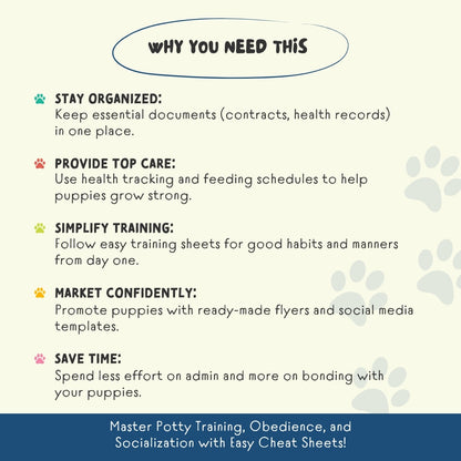 The Ultimate Puppy Breeder Starter Kit – 180+ Printable Templates & Training Tools for Dog Breeders