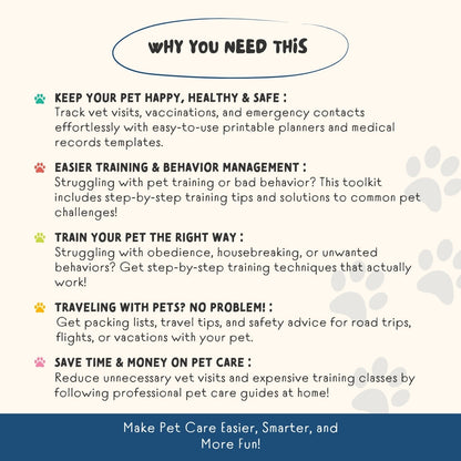 The Ultimate Pet Care Toolkit – 150+ Pages of Editable Planners, Guides & Checklists
