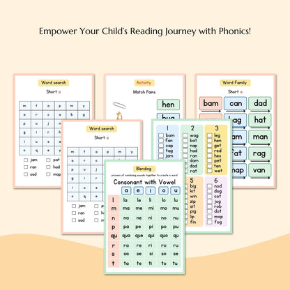 Phonics Workbook for Kids | CVC Words & Sight Words | Learn to Read Activity Book | Homeschool & Kindergarten