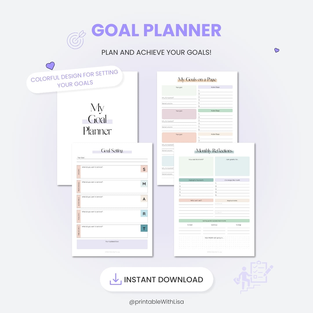 Ultimate Life Changer Printable Bundle - 9-in-1 Printable Set for Self-Care, Budget, Fitness, Goals, and More (200+ Pages) - PRINTABLEWITHLisa