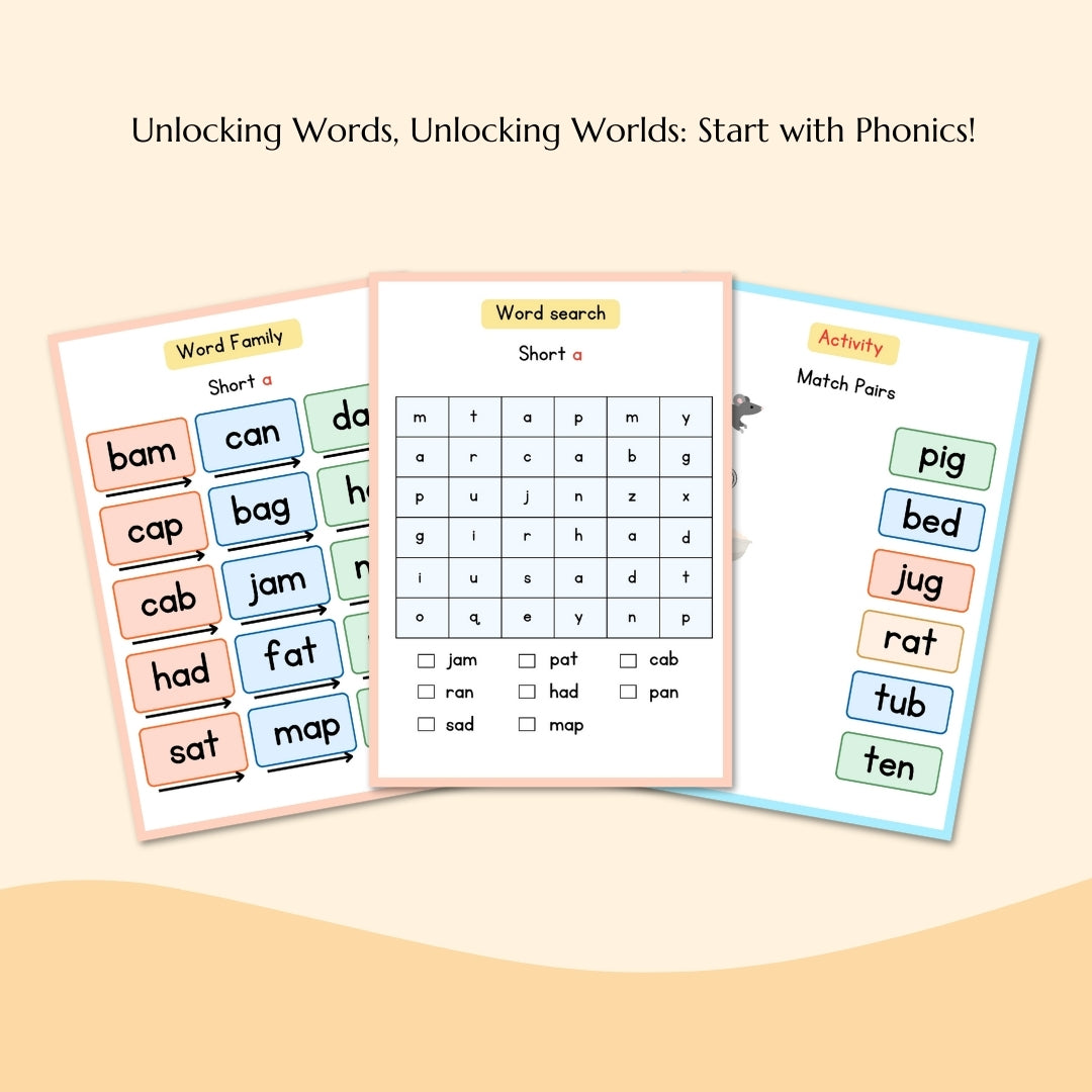 Phonics Workbook for Kids | CVC Words & Sight Words | Learn to Read Activity Book | Homeschool & Kindergarten