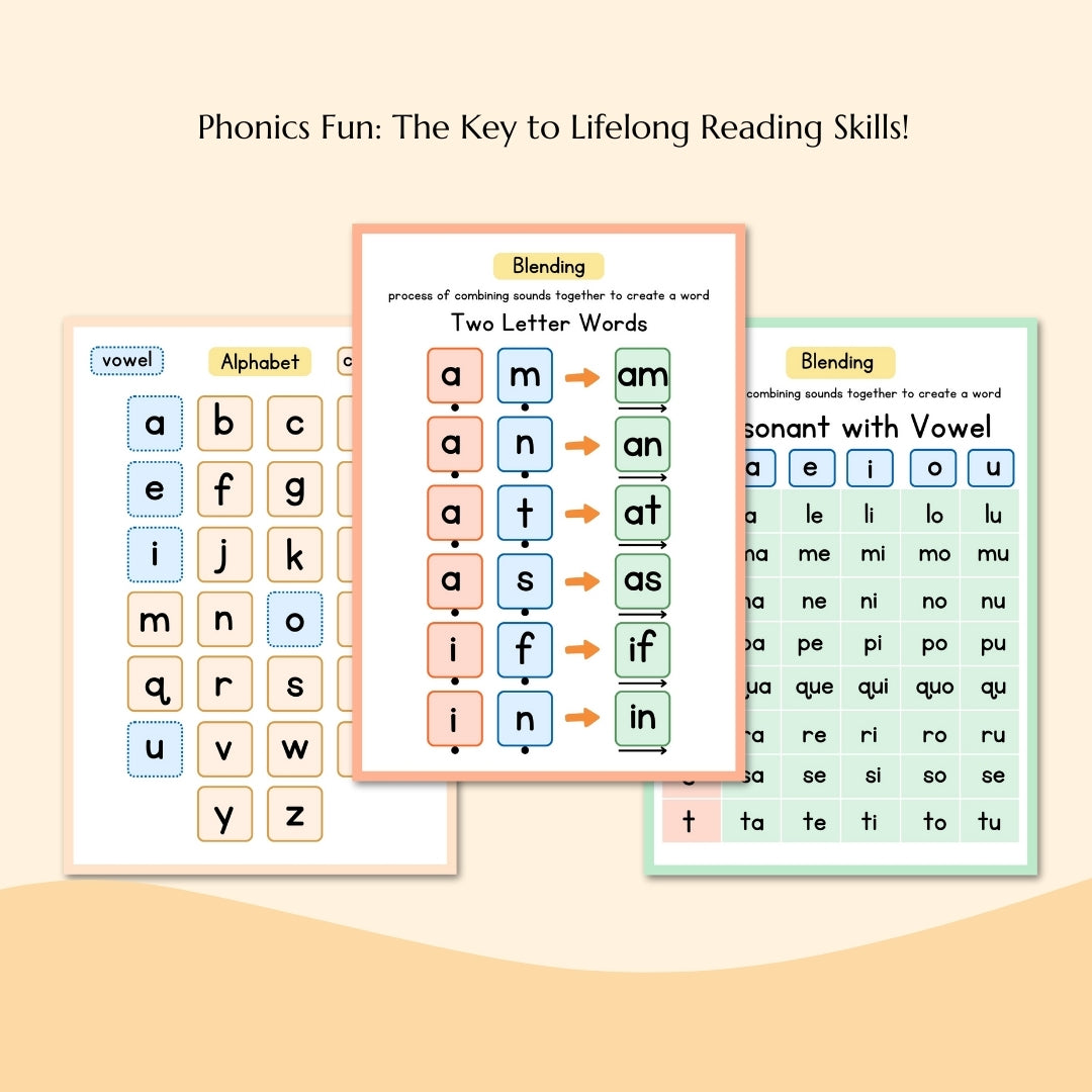 Phonics Workbook for Kids | CVC Words & Sight Words | Learn to Read Activity Book | Homeschool & Kindergarten