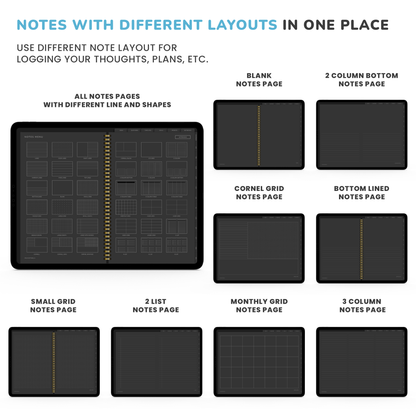 Dark Mode Digital Planner, Goodnotes Planner, iPad Planner, Notability Planner, Dated Digital Planner, 2023 2024 Undated Planner