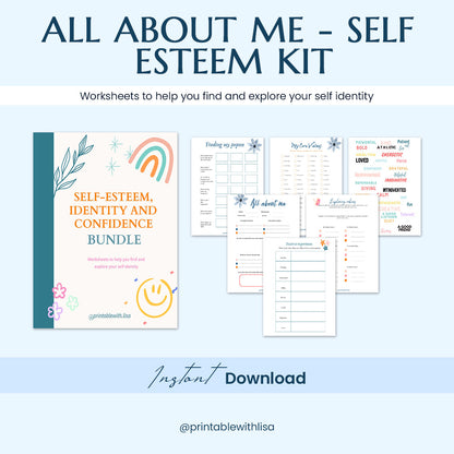 Teen mega 90% off bundle, therapy worksheets, healing journey, depression, anxiety, cognitive distortions, affirmations, boundaries