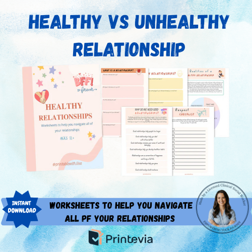 Teen mega 90% off bundle, therapy worksheets, healing journey, depression, anxiety, cognitive distortions, affirmations, boundaries