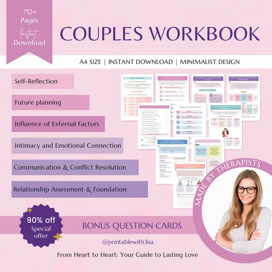 Couples Workbook Therapist Designed Worksheets Marriage Counseling Therapy Tools Handouts Intimacy Interventions Coaching Relationship Ebook
