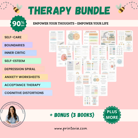 Therapy Worksheets Bundle – 90% Off | Psychology & Mental Health Resources