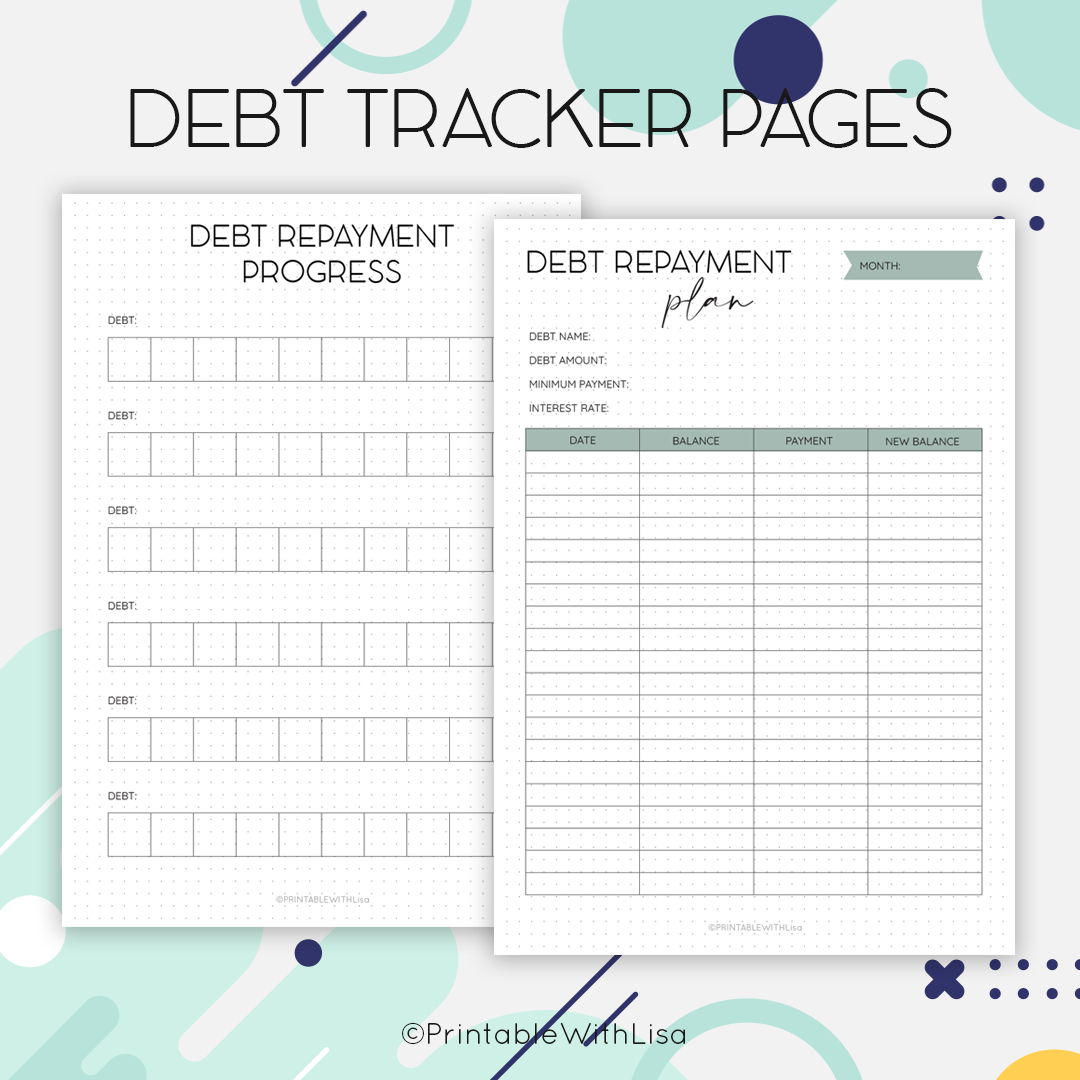 Bullet Journal, Finance, Savings, Bill Tracker, Debt Snowball, Savings Jar, Printable BUJO