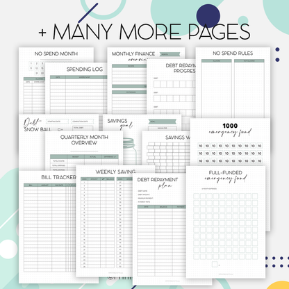 Bullet Journal, Finance, Savings, Bill Tracker, Debt Snowball, Savings Jar, Printable BUJO