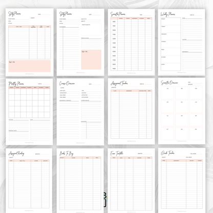Student Planner Printable - Organizer for Study, Assignments & Time Management